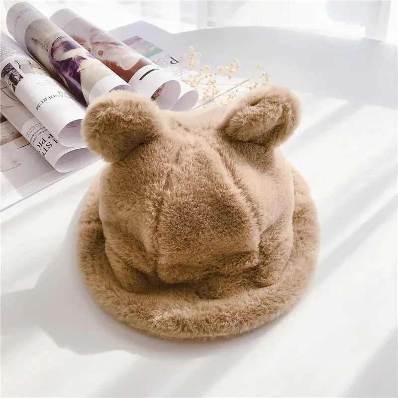 Bear Plush Bucket Hat