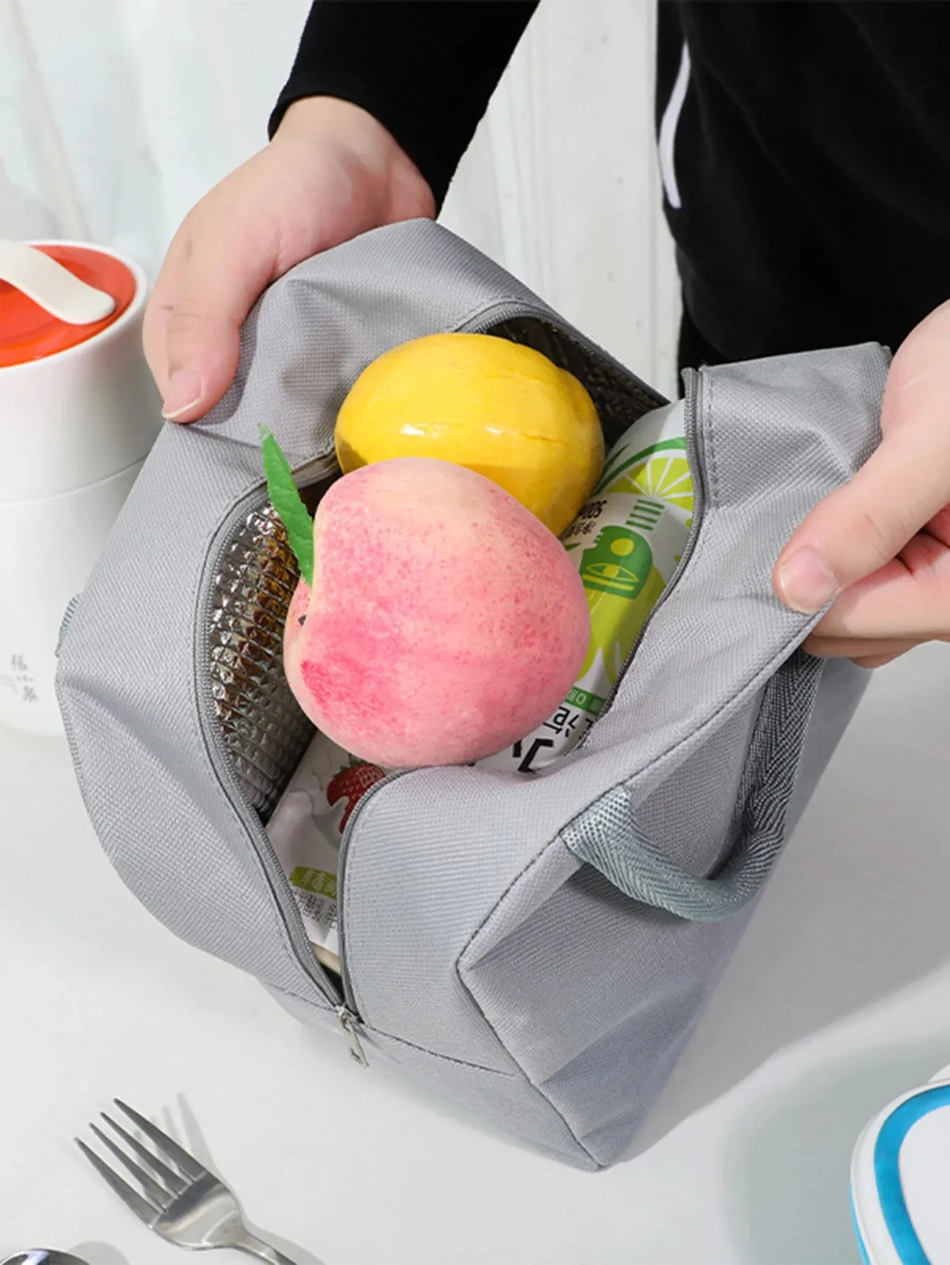 Bento Bag Bear Label 600D Oxford Cloth