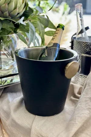 Black Gold Hammered Champagne Bucket