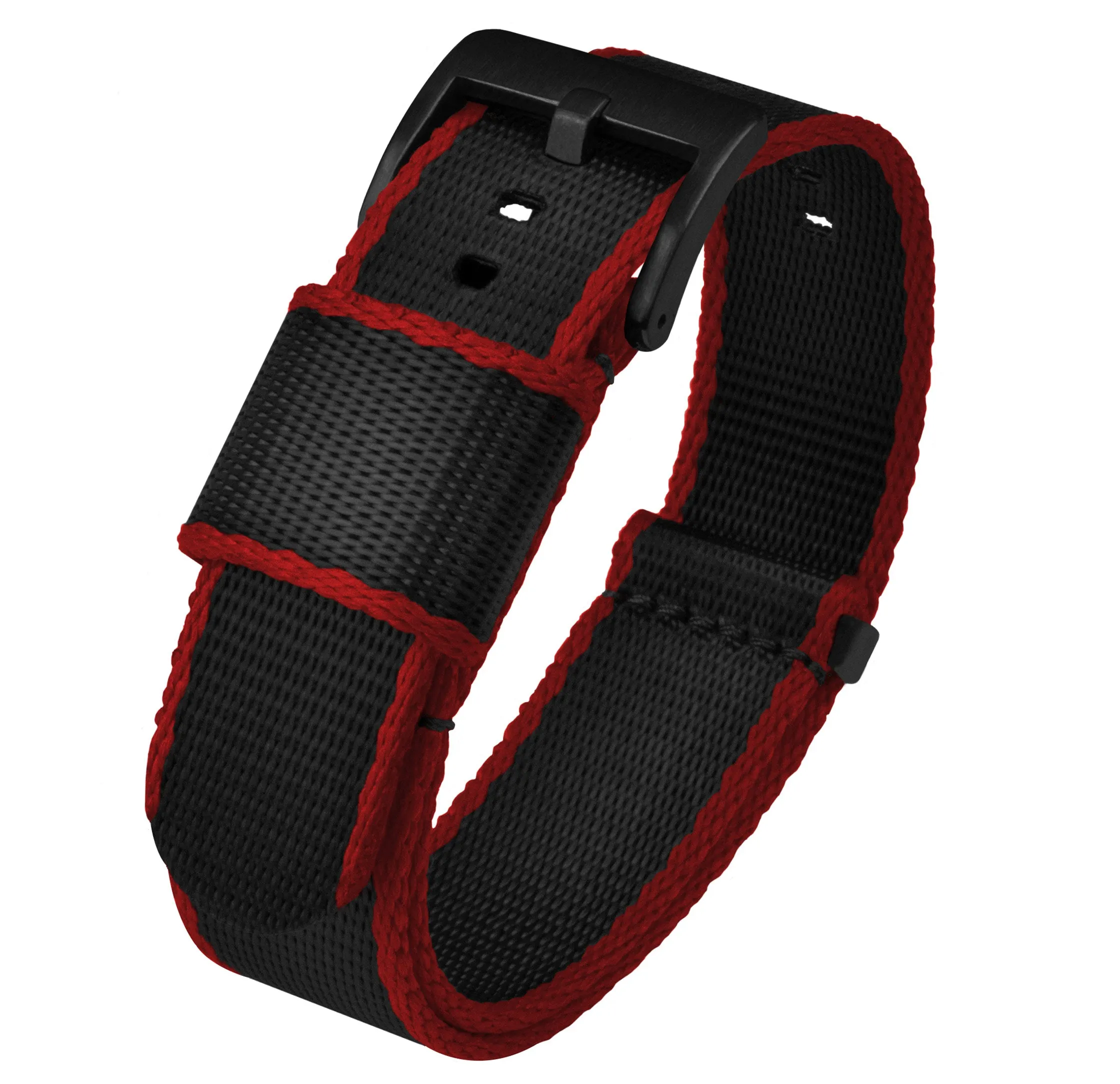 Black Red Nylon NATO® style Watch Band
