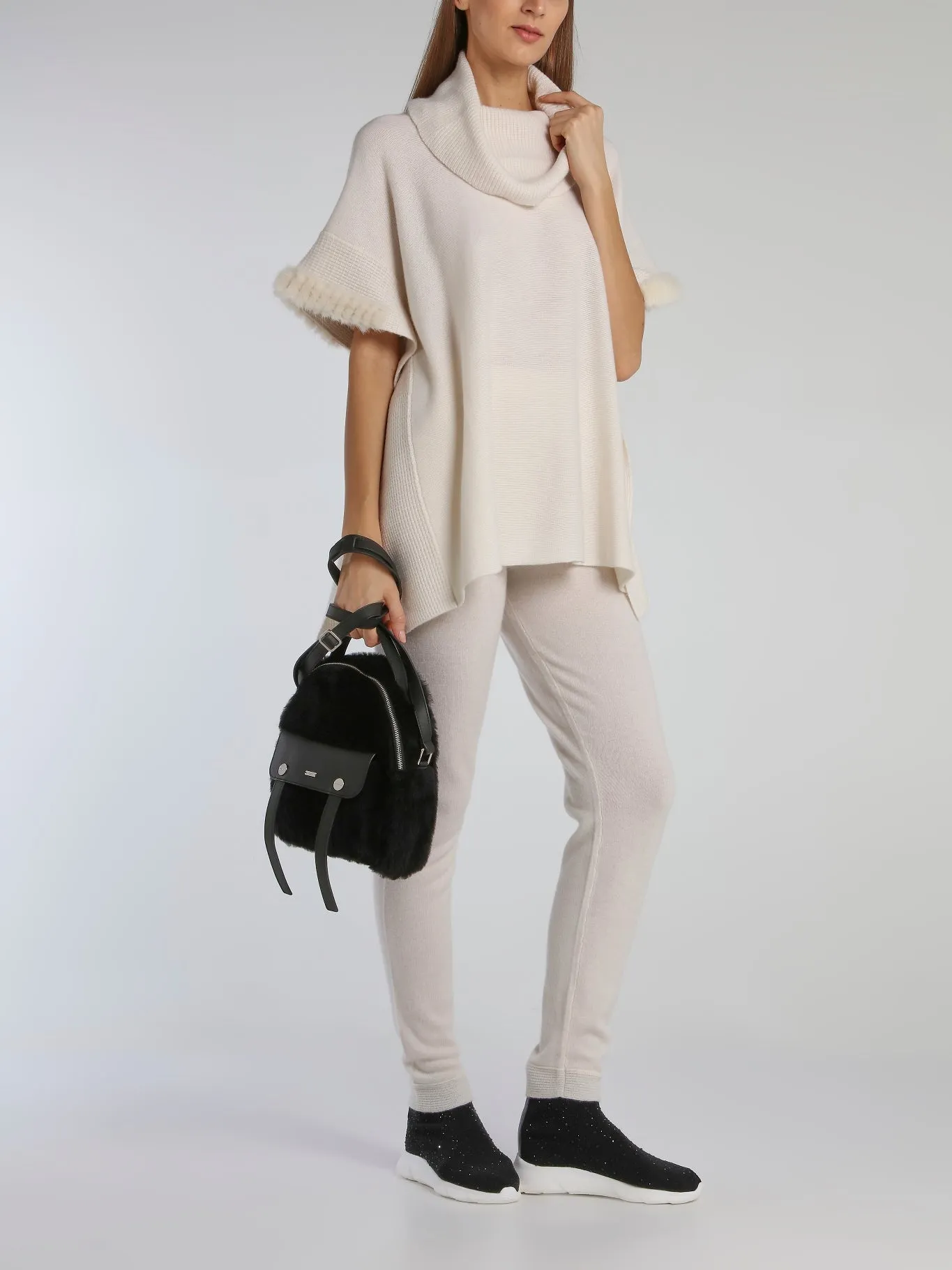 Black Wool Mini Backpack