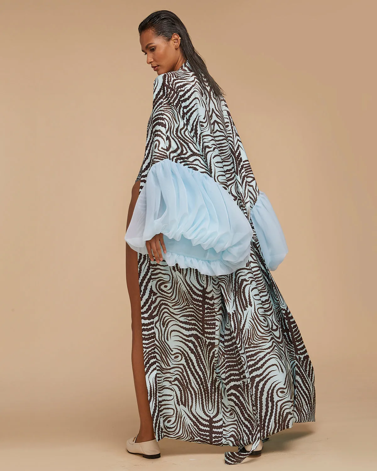 Blue Ritual Wilted Sleeve Robe (MADE TO ORDER)