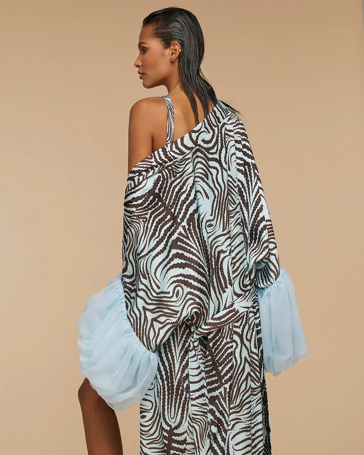 Blue Ritual Wilted Sleeve Robe (MADE TO ORDER)