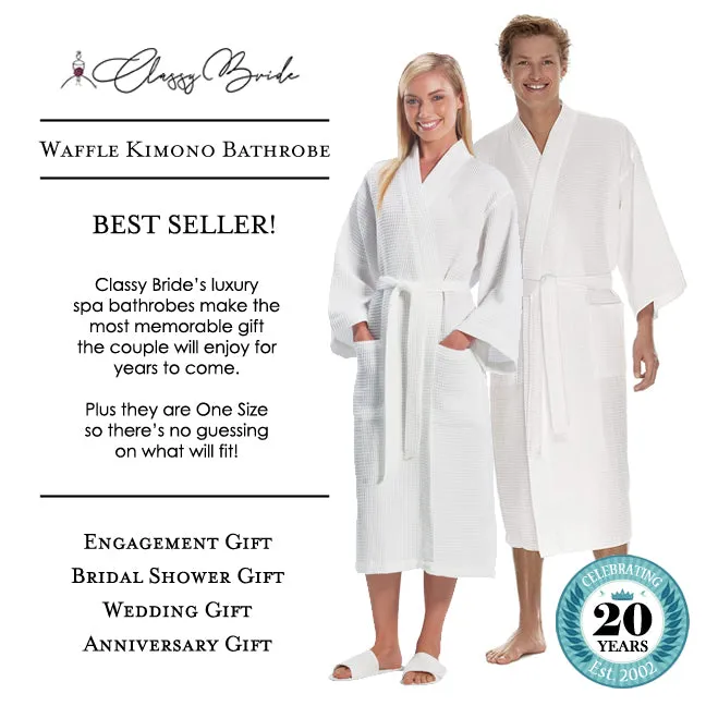 Bride and Groom Waffle Weave Spa Robe Set