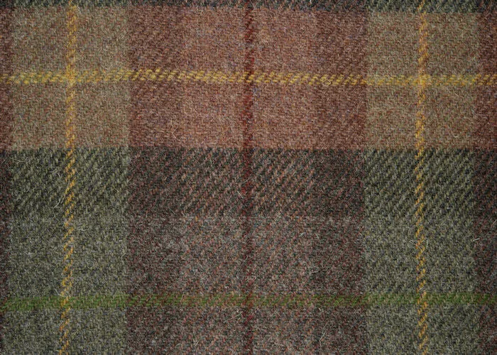 Brown & Green Harris Tweed Book Sleeve with zip closure