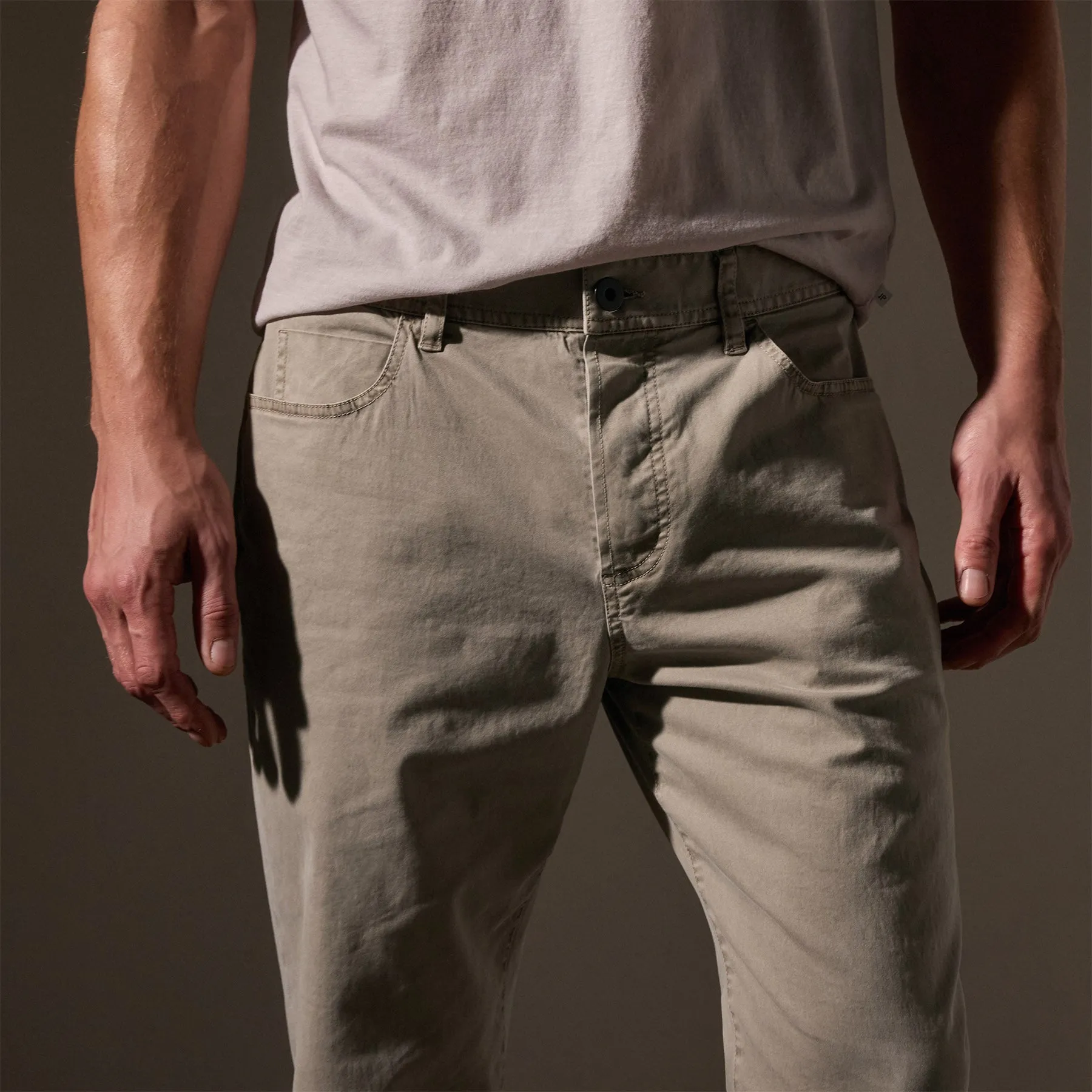 Brushed Twill 5 Pocket Pant - Light Tan Pigment