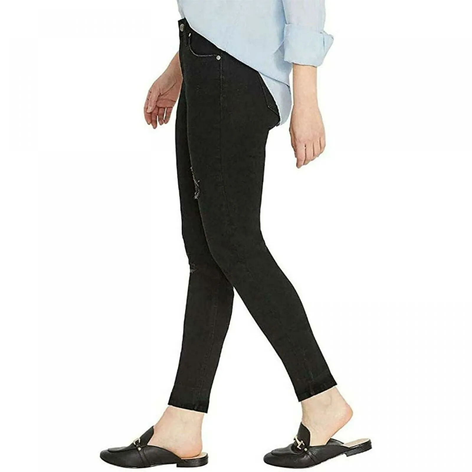 Buffalo Jess Rip And Repair Mid Rise Skinny Jeans
