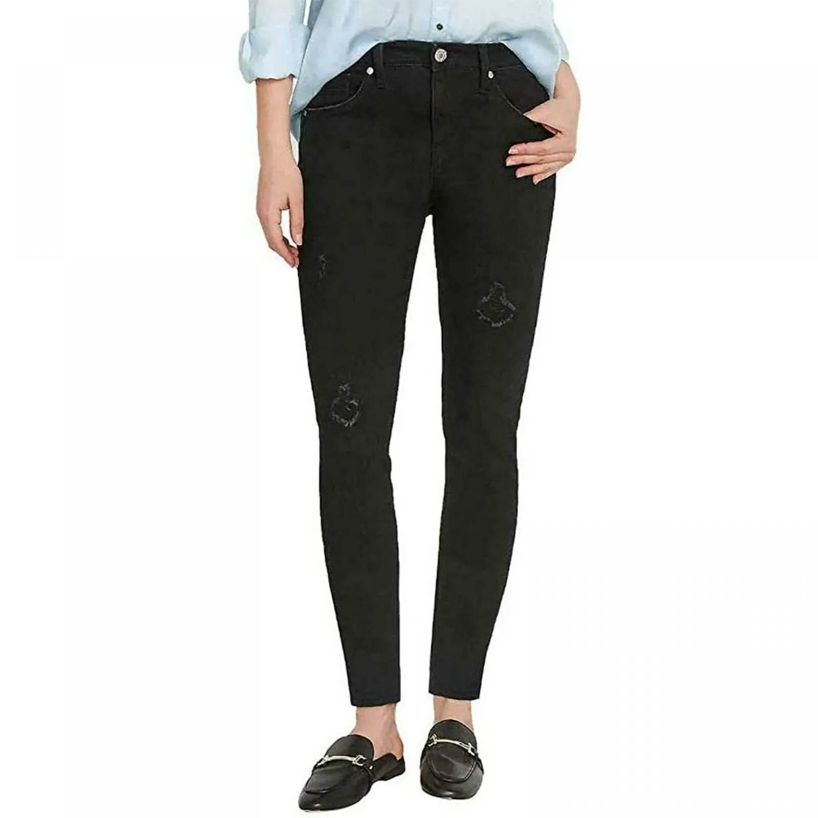 Buffalo Jess Rip And Repair Mid Rise Skinny Jeans