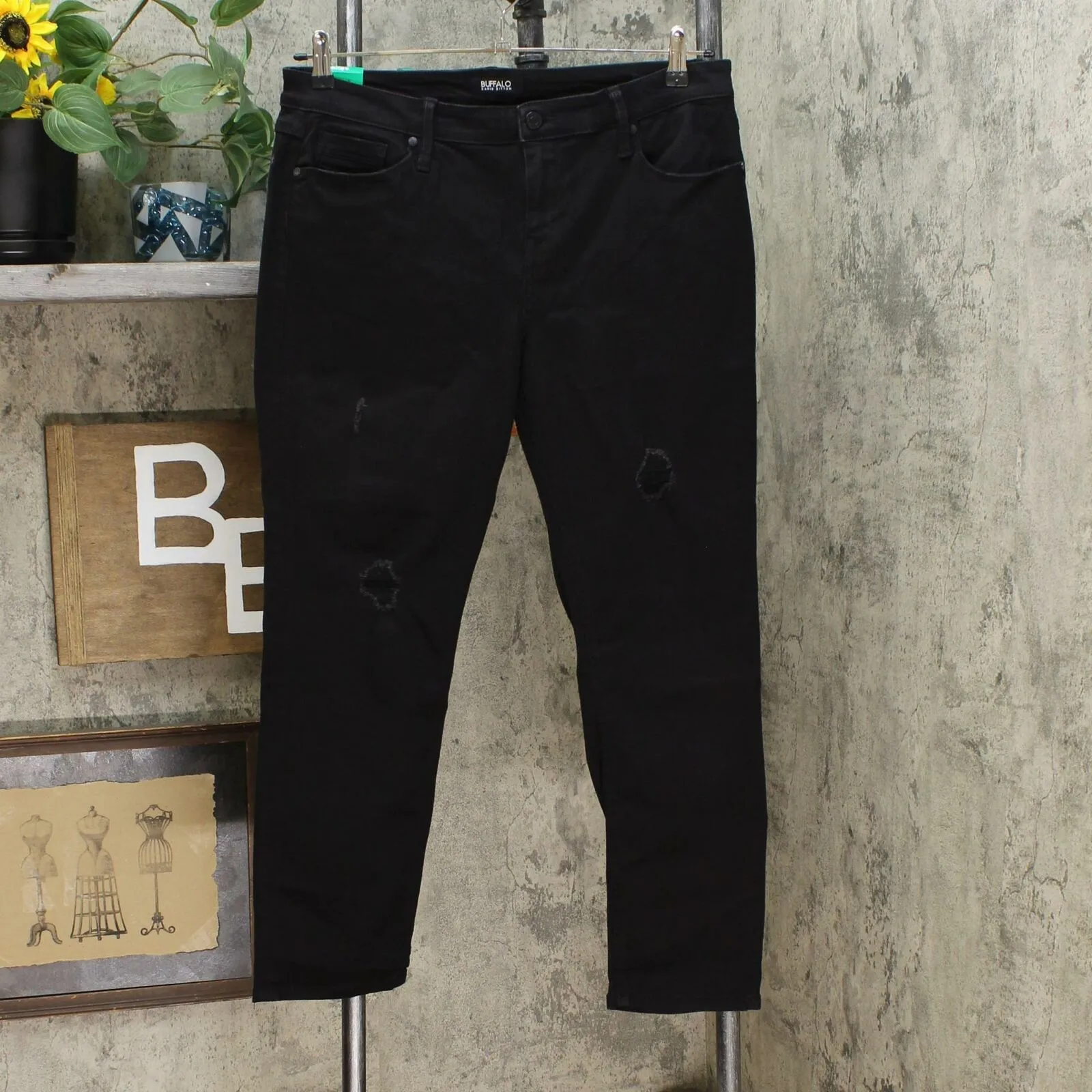 Buffalo Jess Rip And Repair Mid Rise Skinny Jeans