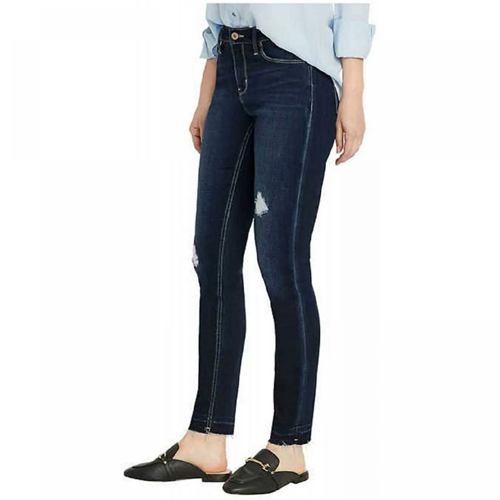 Buffalo Jess Rip And Repair Mid Rise Skinny Jeans