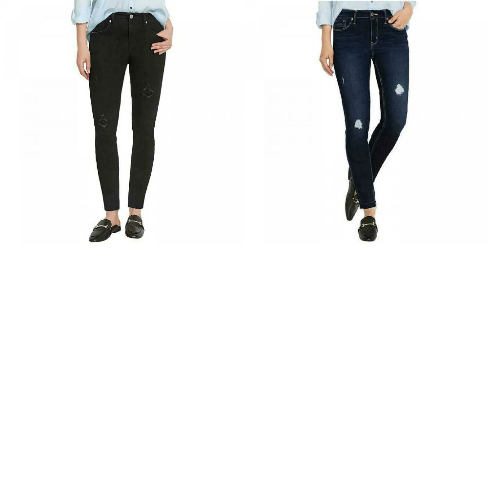 Buffalo Jess Rip And Repair Mid Rise Skinny Jeans