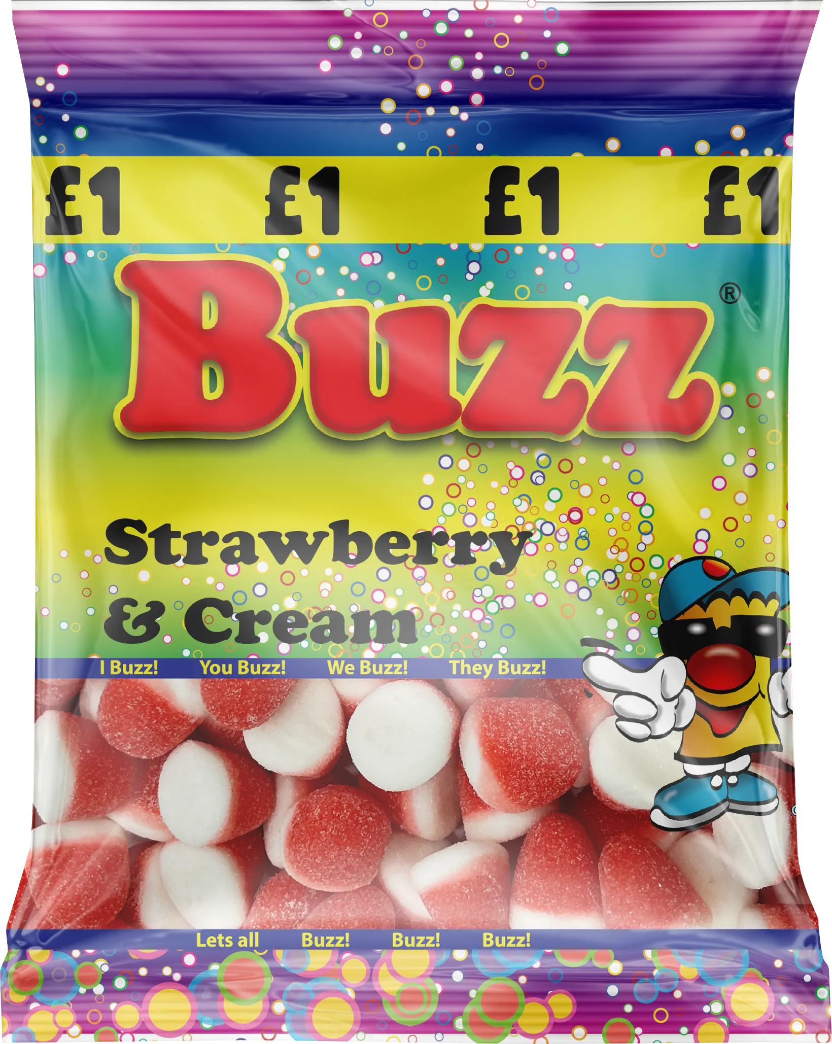 Buzz Sweets Strawberry & Cream | Share Pack