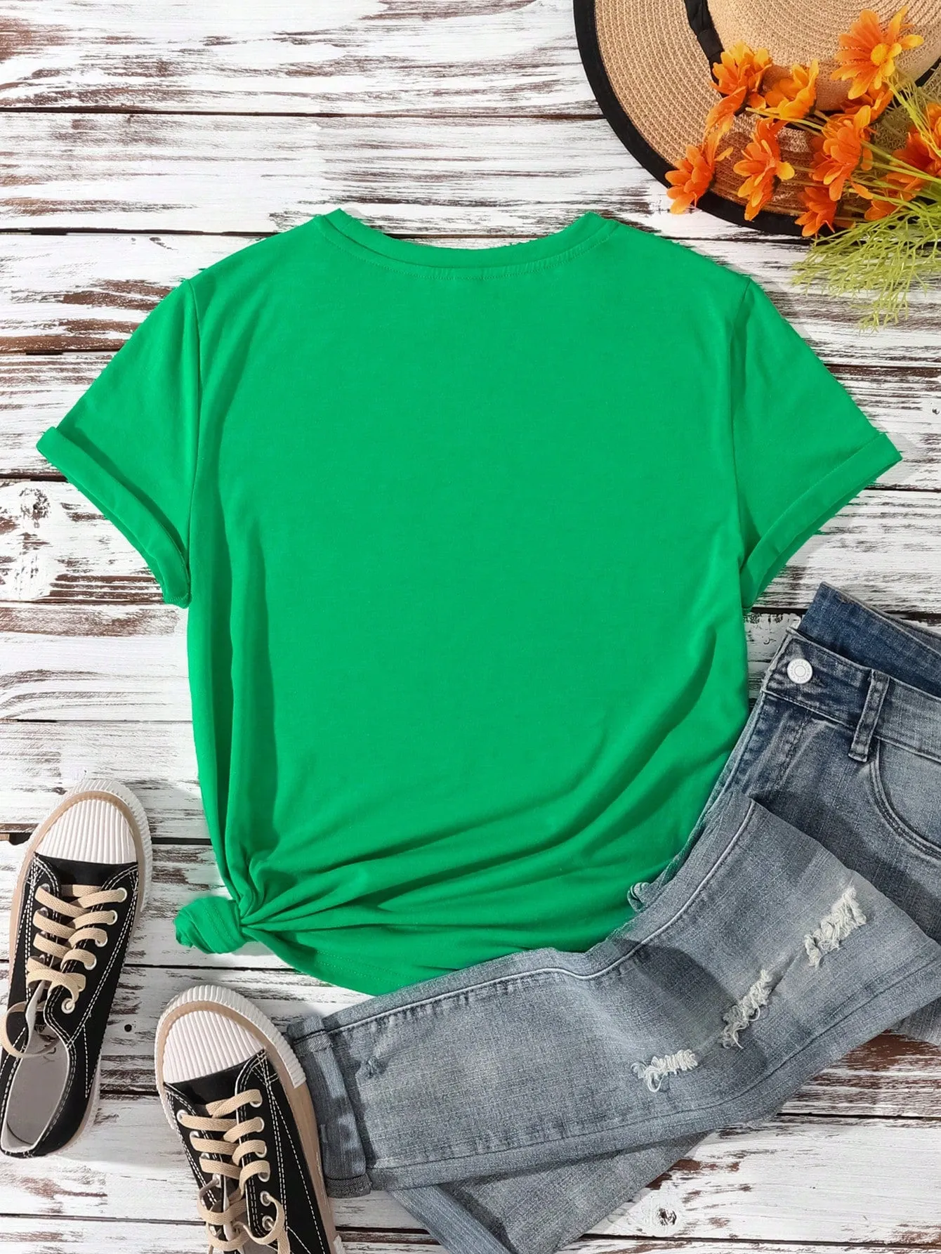 Camiseta de Manga Corta con Estampado de Leopardo