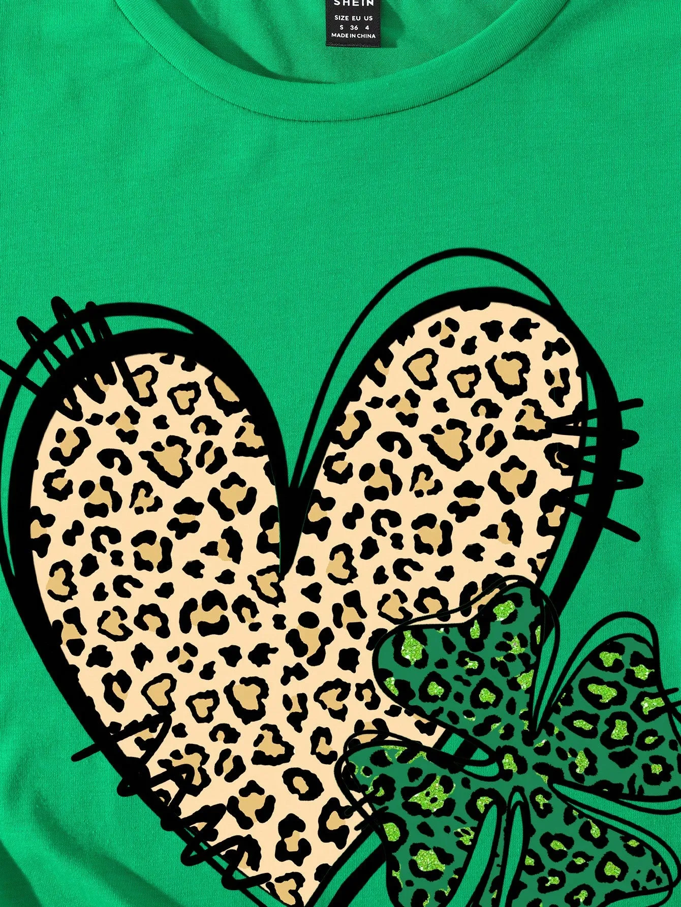 Camiseta de Manga Corta con Estampado de Leopardo