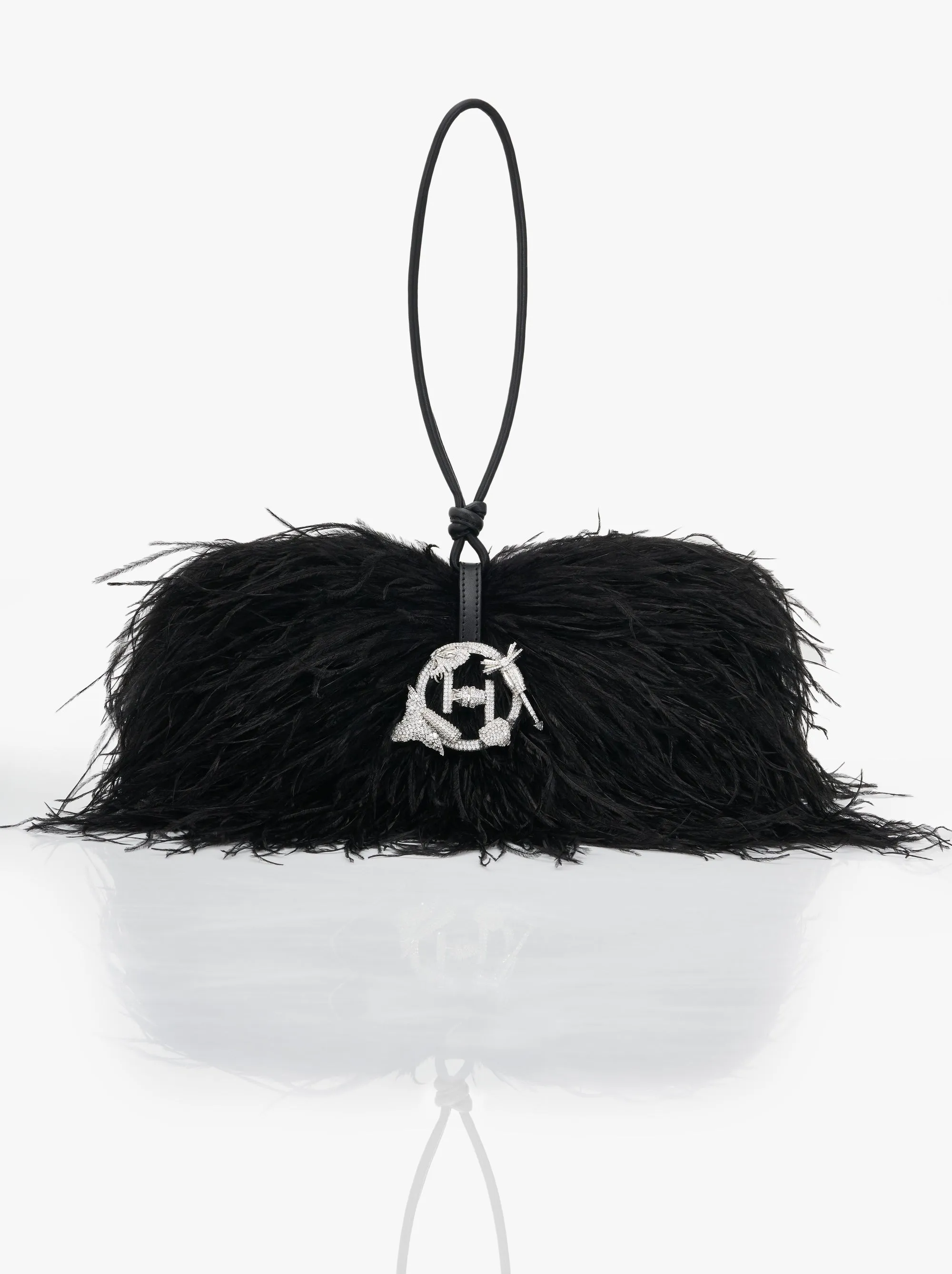 Caviar black scarlet midi bag