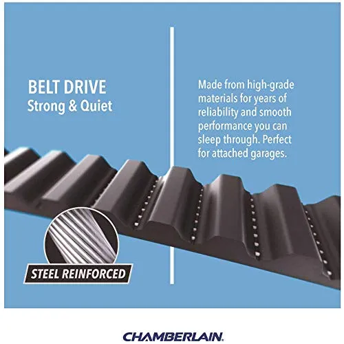 Chamberlain Group Chamberlain B970 Smartphone-Controlled Ultra-Quiet and Strong Belt Drive Garage Door Opener with Battery Backup and MAX Lifting Power, Blue