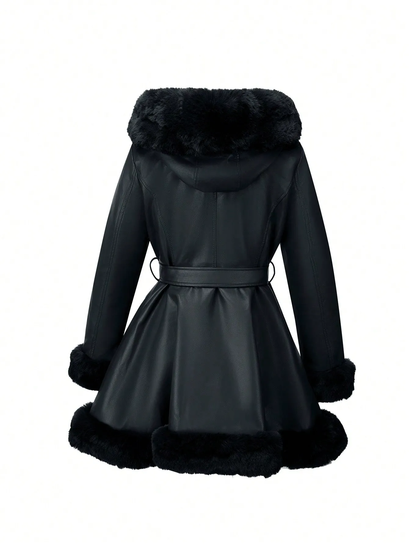 Chaqueta PU con forro de piel sintética - Cherry Vibes