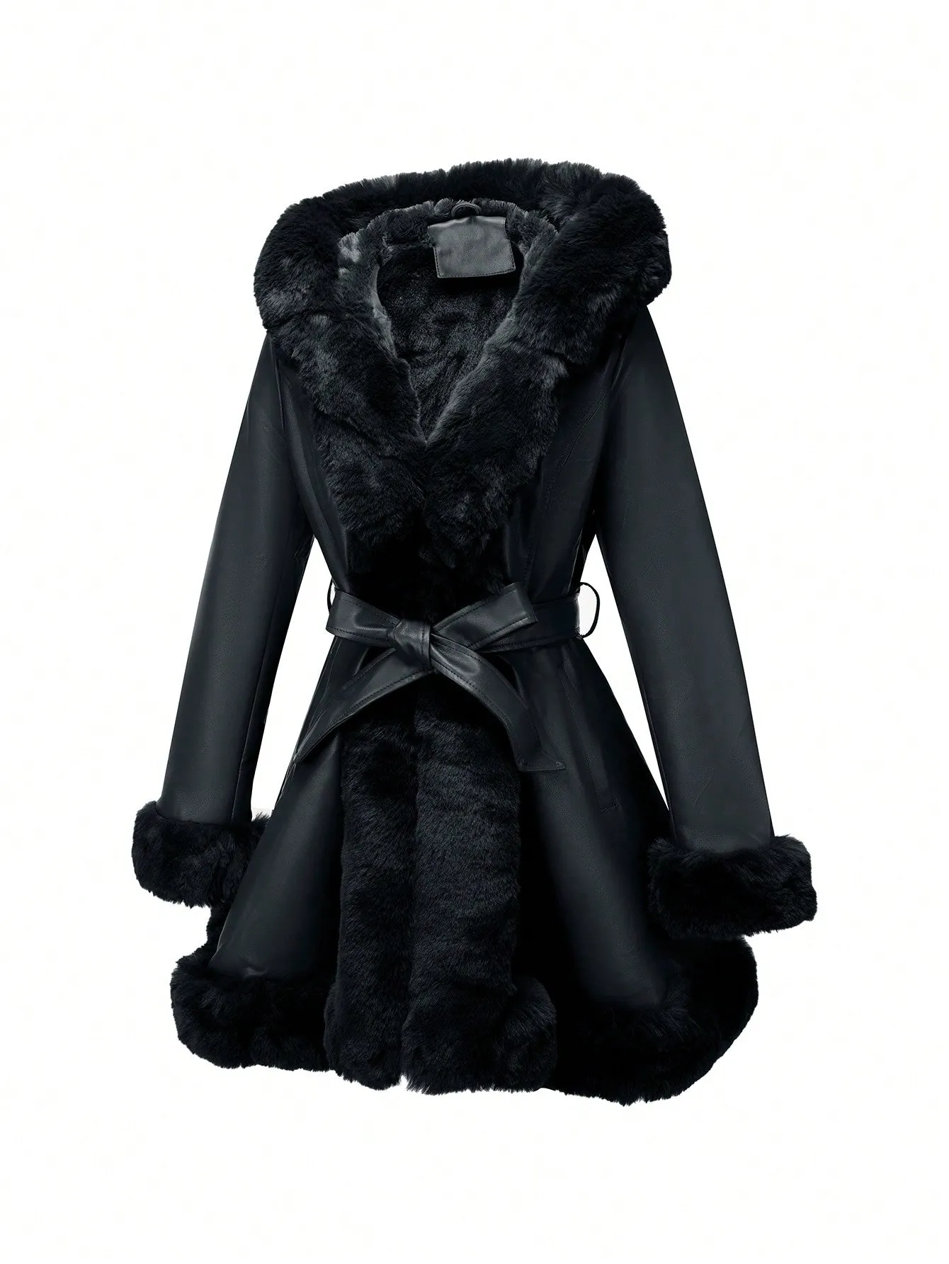 Chaqueta PU con forro de piel sintética - Cherry Vibes