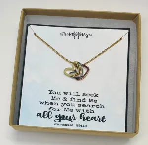 Christian Jewelry, Confirmation gift, Seek you with all your heart, Christian gift, Christian jewelry, Christmas gift