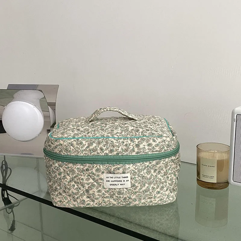 Classic Apricot blossom Oil Painting Floral Dumbo Cosmetic Organizer, Large Capacity Makeup Bag