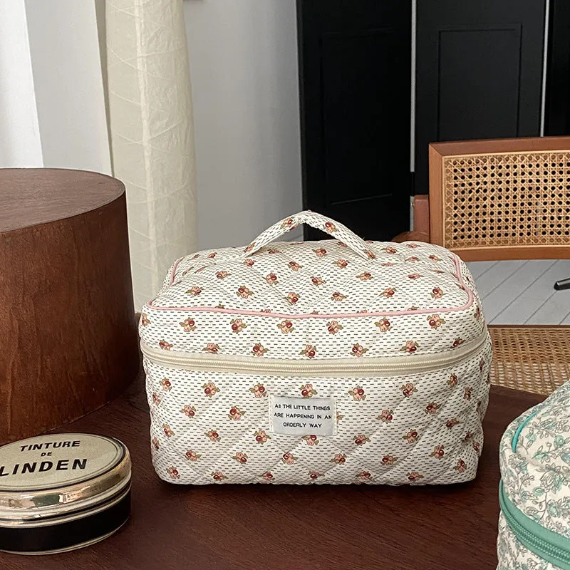Classic Apricot blossom Oil Painting Floral Dumbo Cosmetic Organizer, Large Capacity Makeup Bag