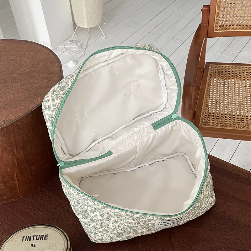 Classic Apricot blossom Oil Painting Floral Dumbo Cosmetic Organizer, Large Capacity Makeup Bag