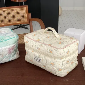 Classic Apricot blossom Oil Painting Floral Dumbo Cosmetic Organizer, Large Capacity Makeup Bag
