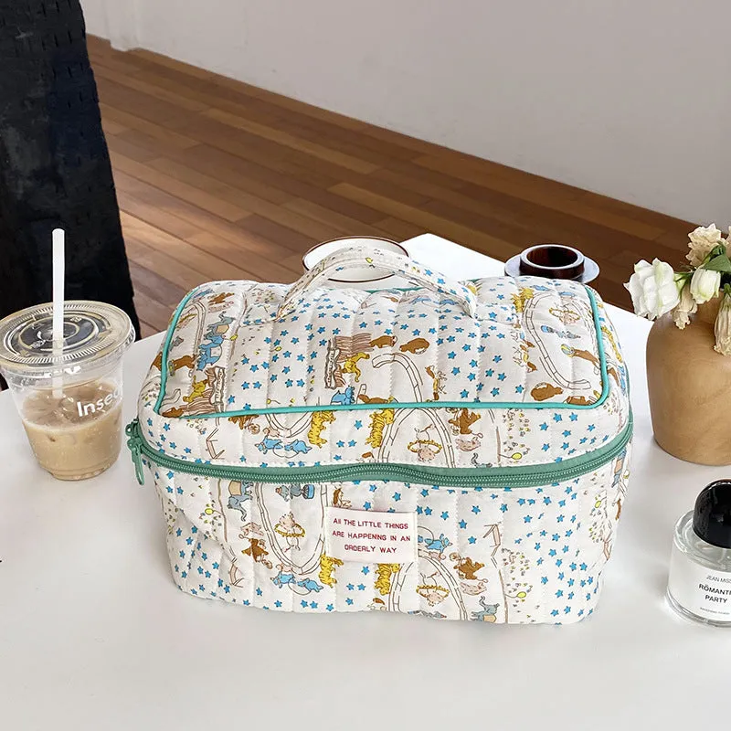 Classic Apricot blossom Oil Painting Floral Dumbo Cosmetic Organizer, Large Capacity Makeup Bag