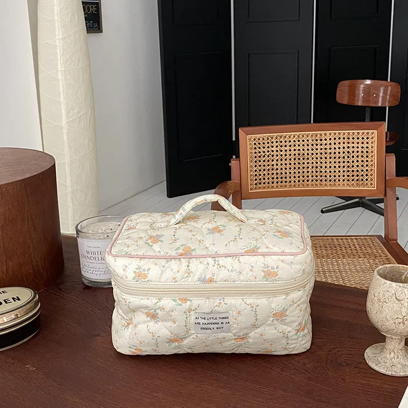 Classic Apricot blossom Oil Painting Floral Dumbo Cosmetic Organizer, Large Capacity Makeup Bag