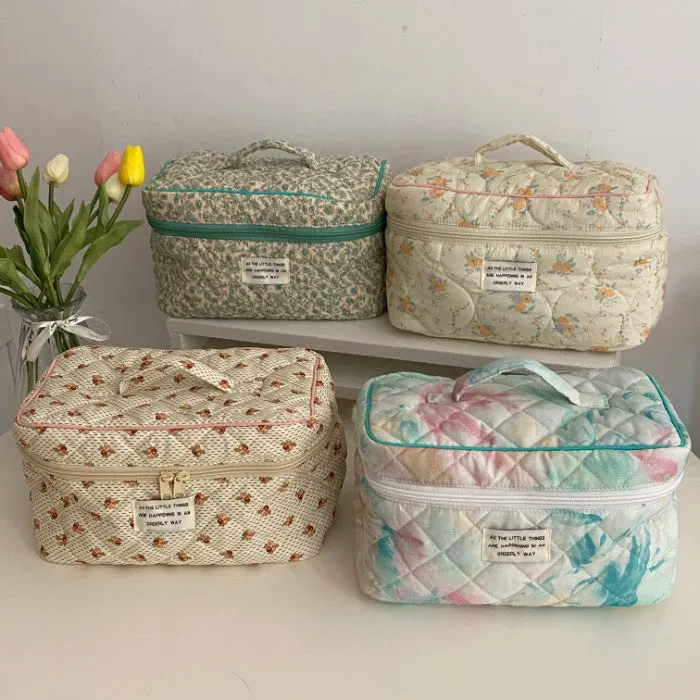 Classic Apricot blossom Oil Painting Floral Dumbo Cosmetic Organizer, Large Capacity Makeup Bag
