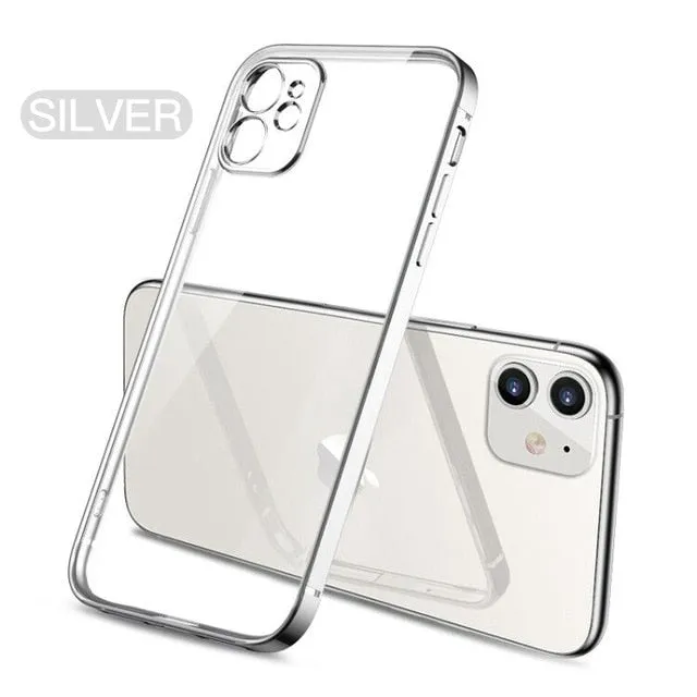 Classic Plating Frame Transparent Case For iPhone SE 2020 Clear Silicone Cover For iPhone 12 11 Pro XS Max XR X 10 7 8 6 6S PIus