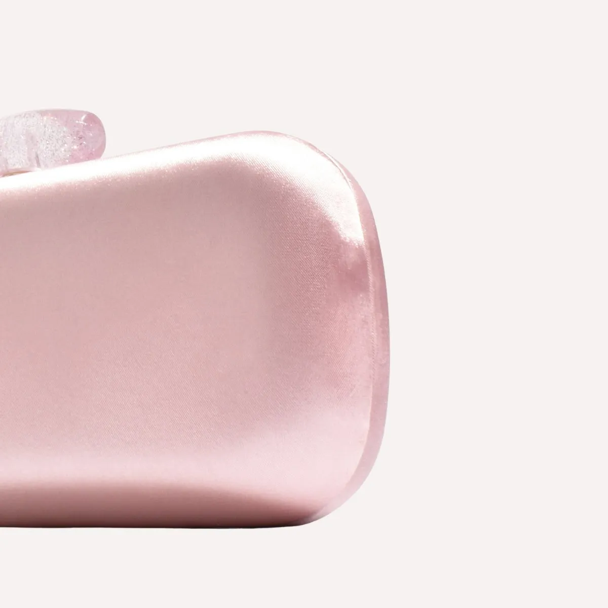 Claudette Satin Structured Clutch (Pale Pink)