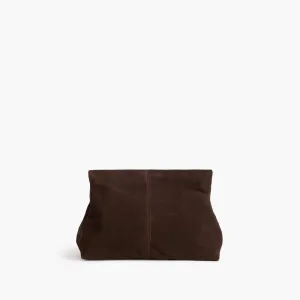 Clay Clutch Suede Chocolate