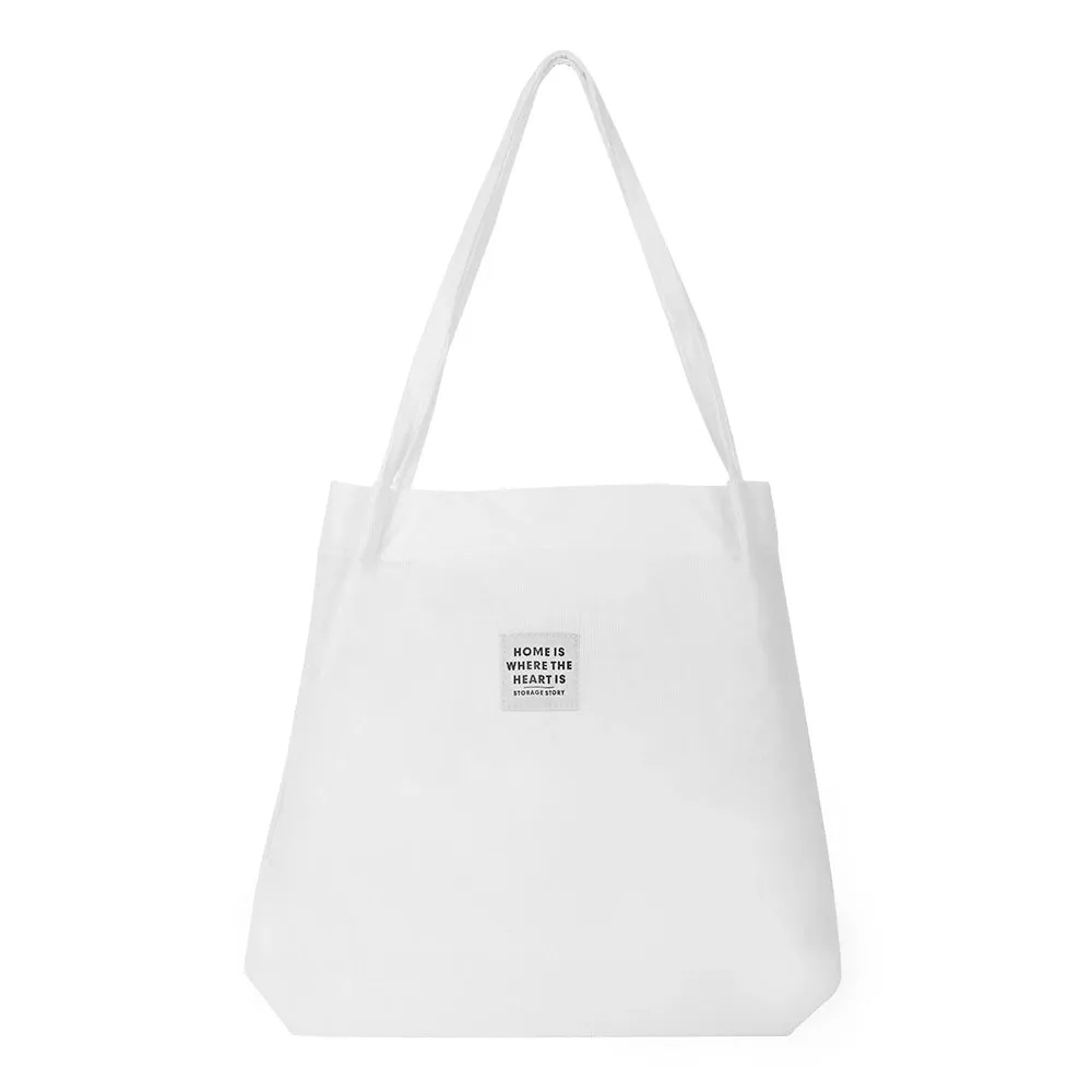 Corduroy Canvas Tote for Women - Reusable Shoulder Bag - Shopper & School Handbag