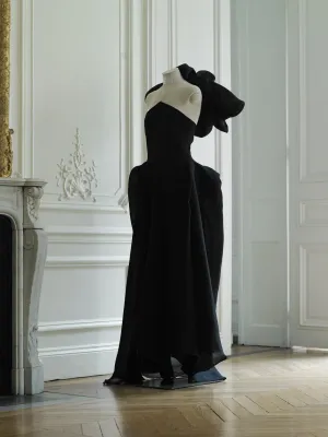 Couture : Sculptured Galea Drape Dress - Black