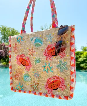 Crab Shell Embelished Tote