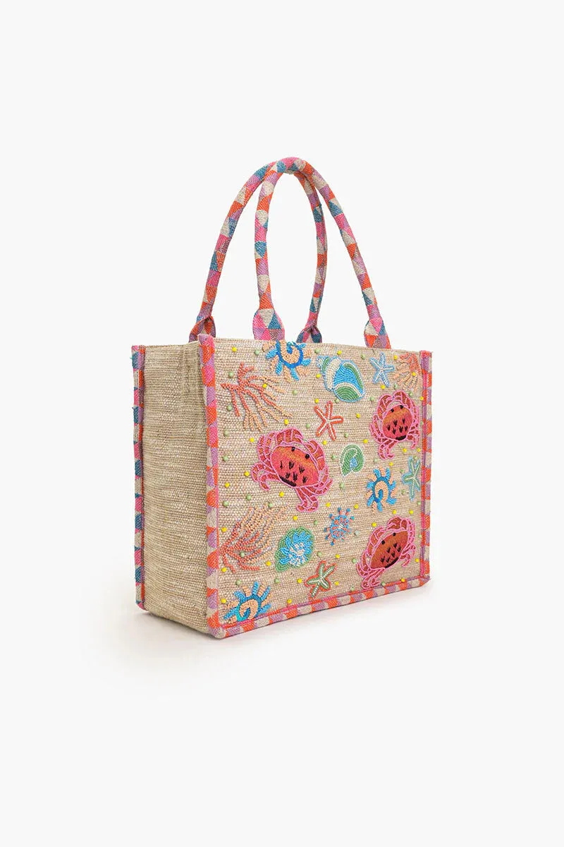 Crab Shell Embelished Tote