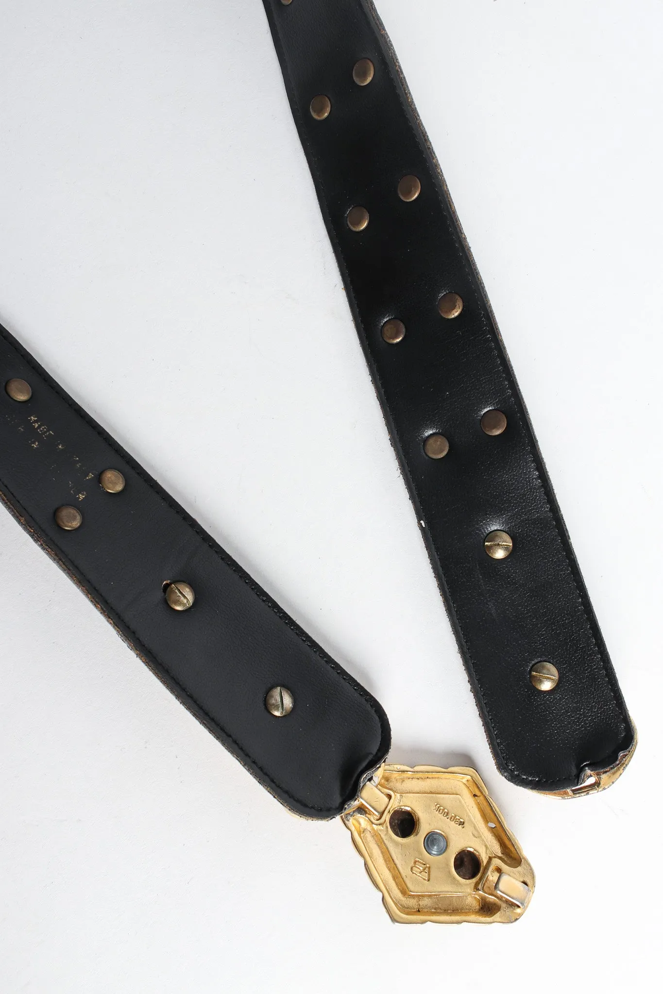 Crescent Stud Leather Belt