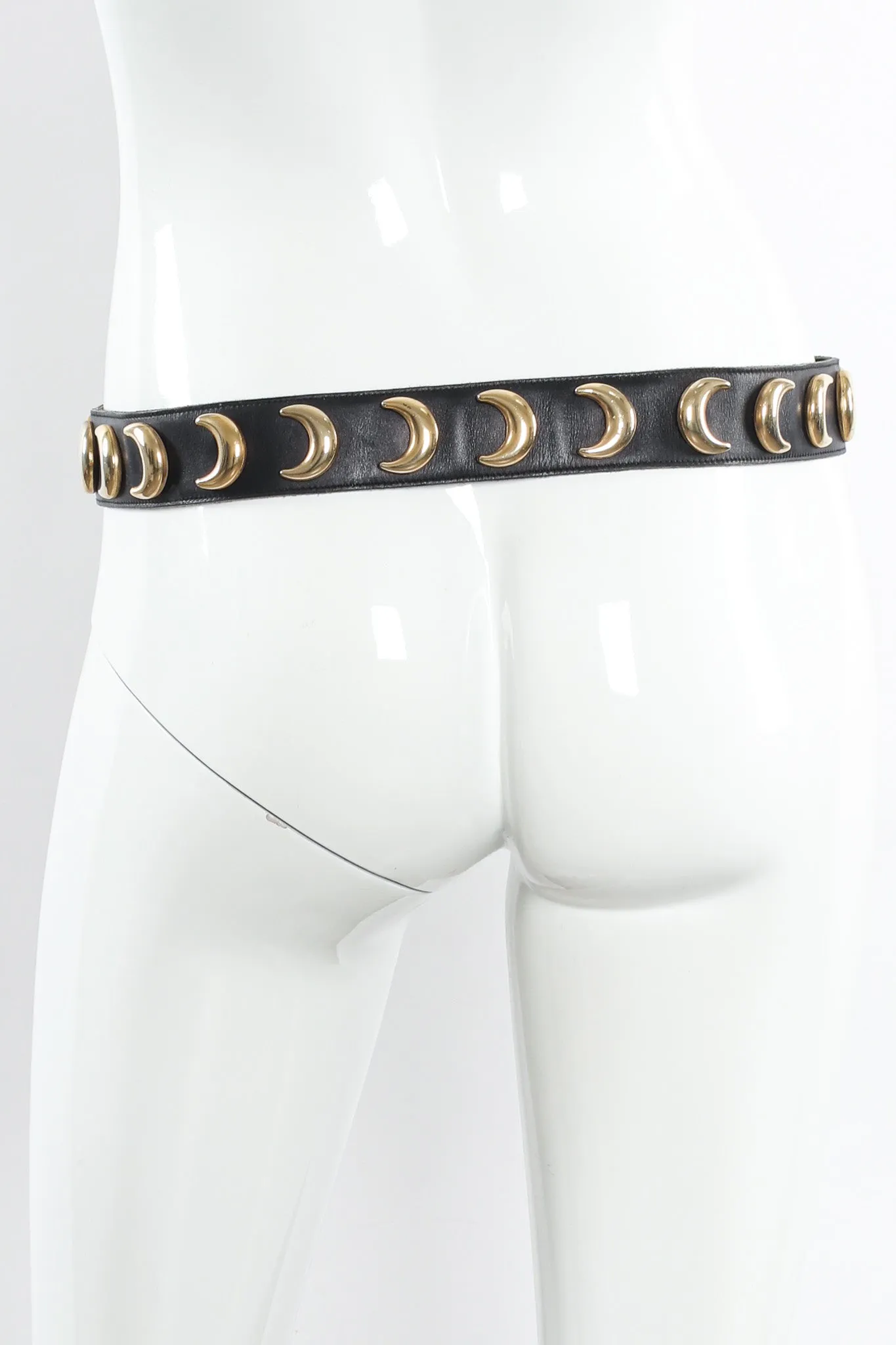 Crescent Stud Leather Belt