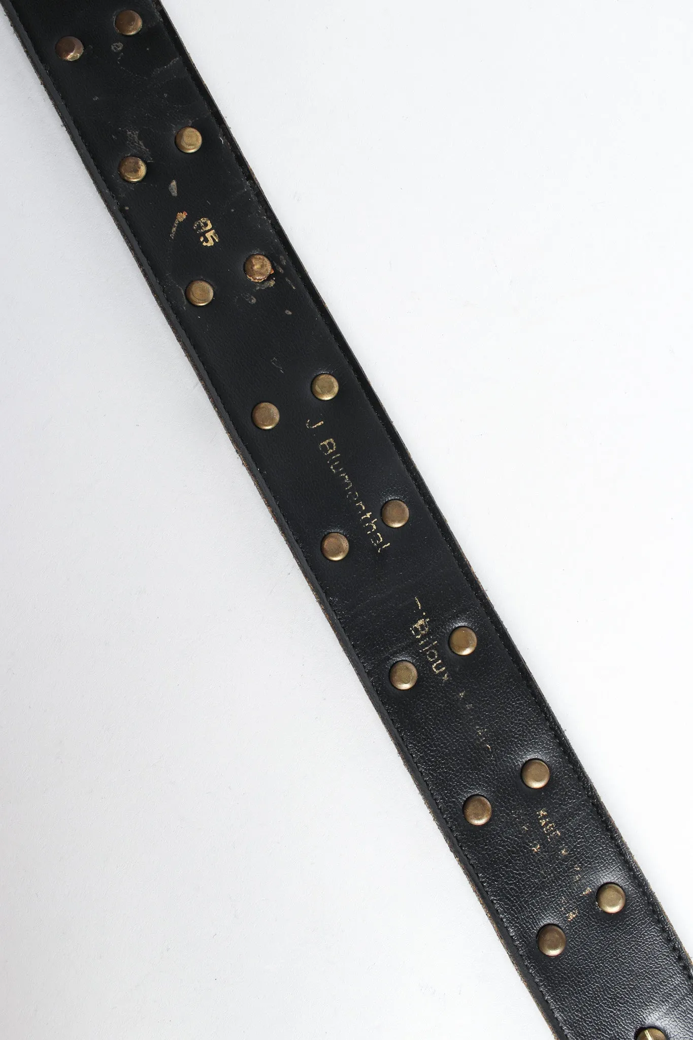 Crescent Stud Leather Belt