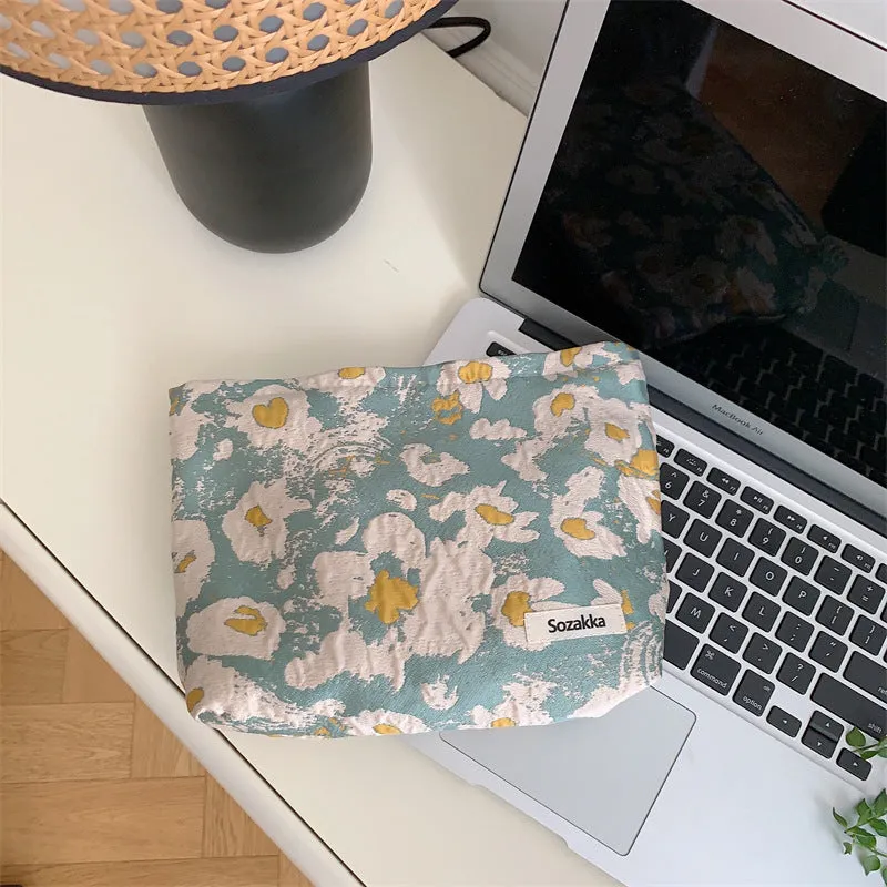 Cute Japanese Style Jacquard Elegant cosmetic bag Large, Large Capacity Makeup Bag