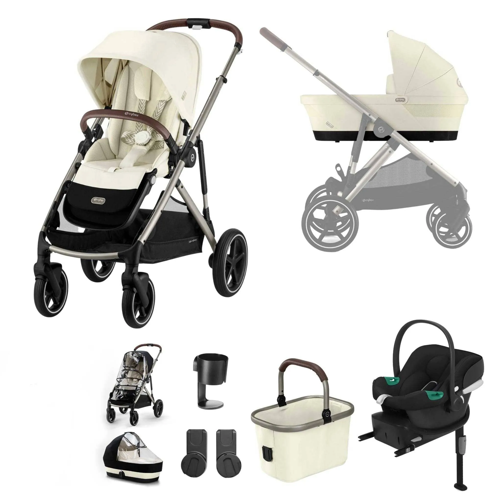 Cybex Gazelle S Comfort Bundle in Taupe/Seashell Beige