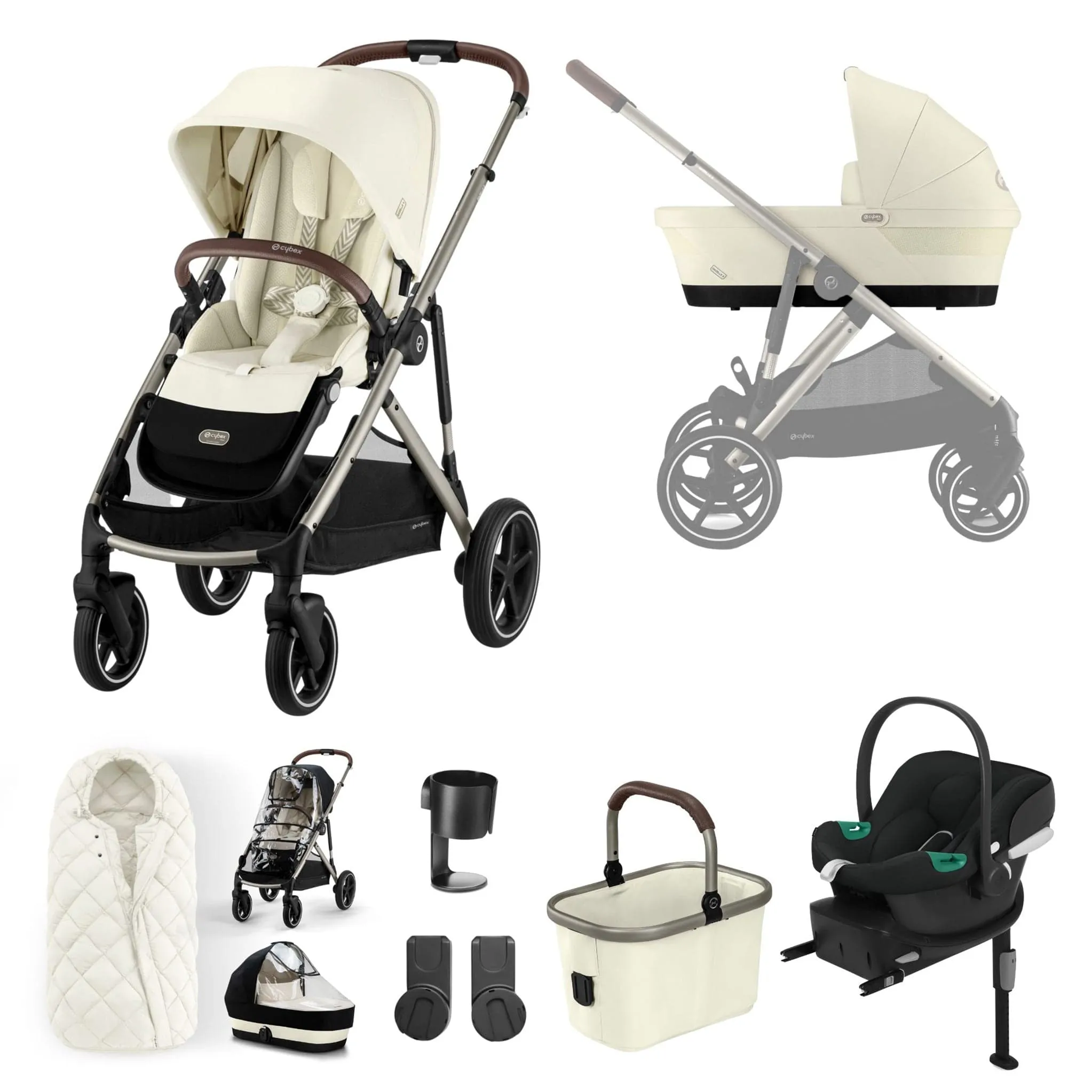 Cybex Gazelle S Comfort Bundle in Taupe/Seashell Beige