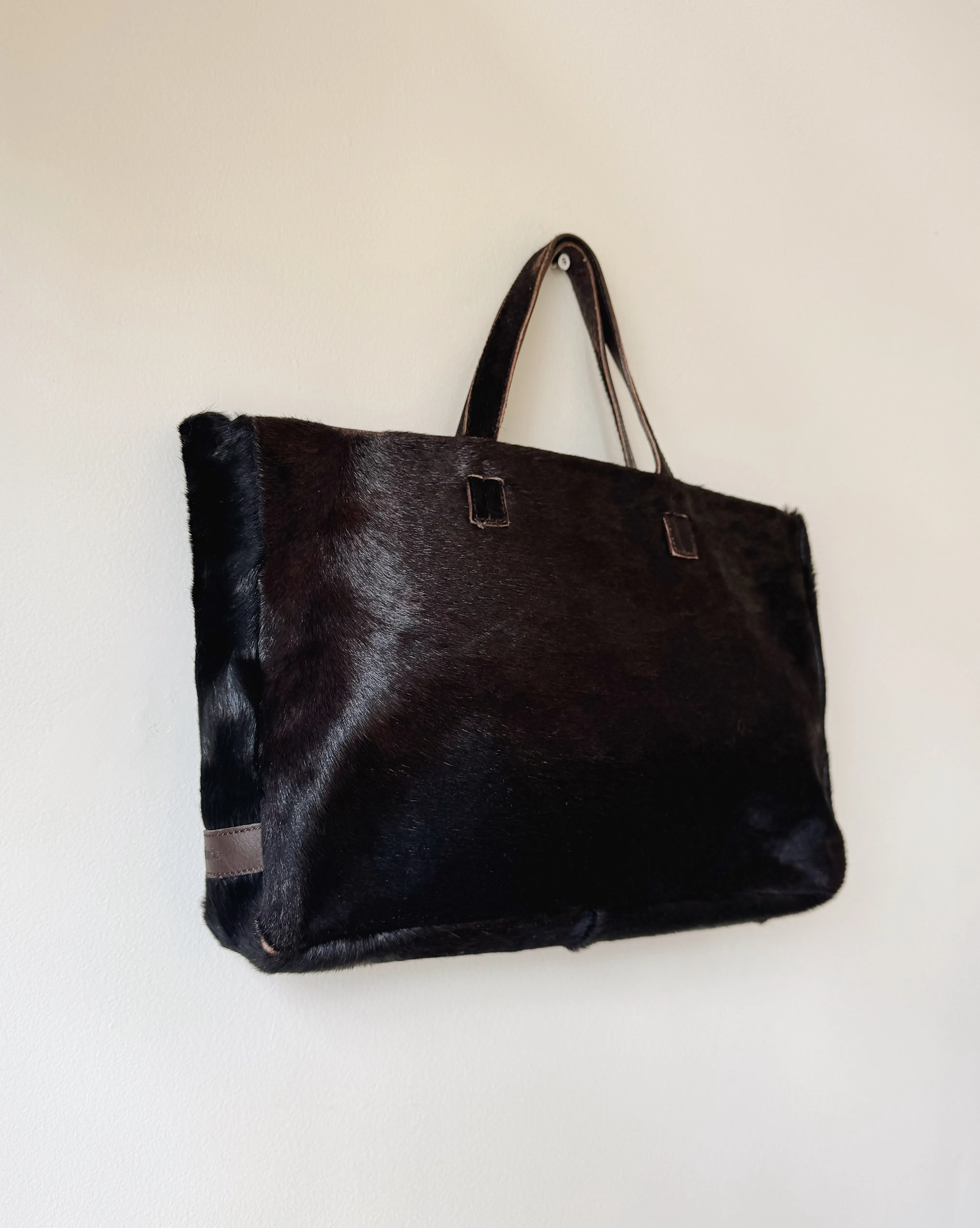 Dark Brown Pony Hair Tote