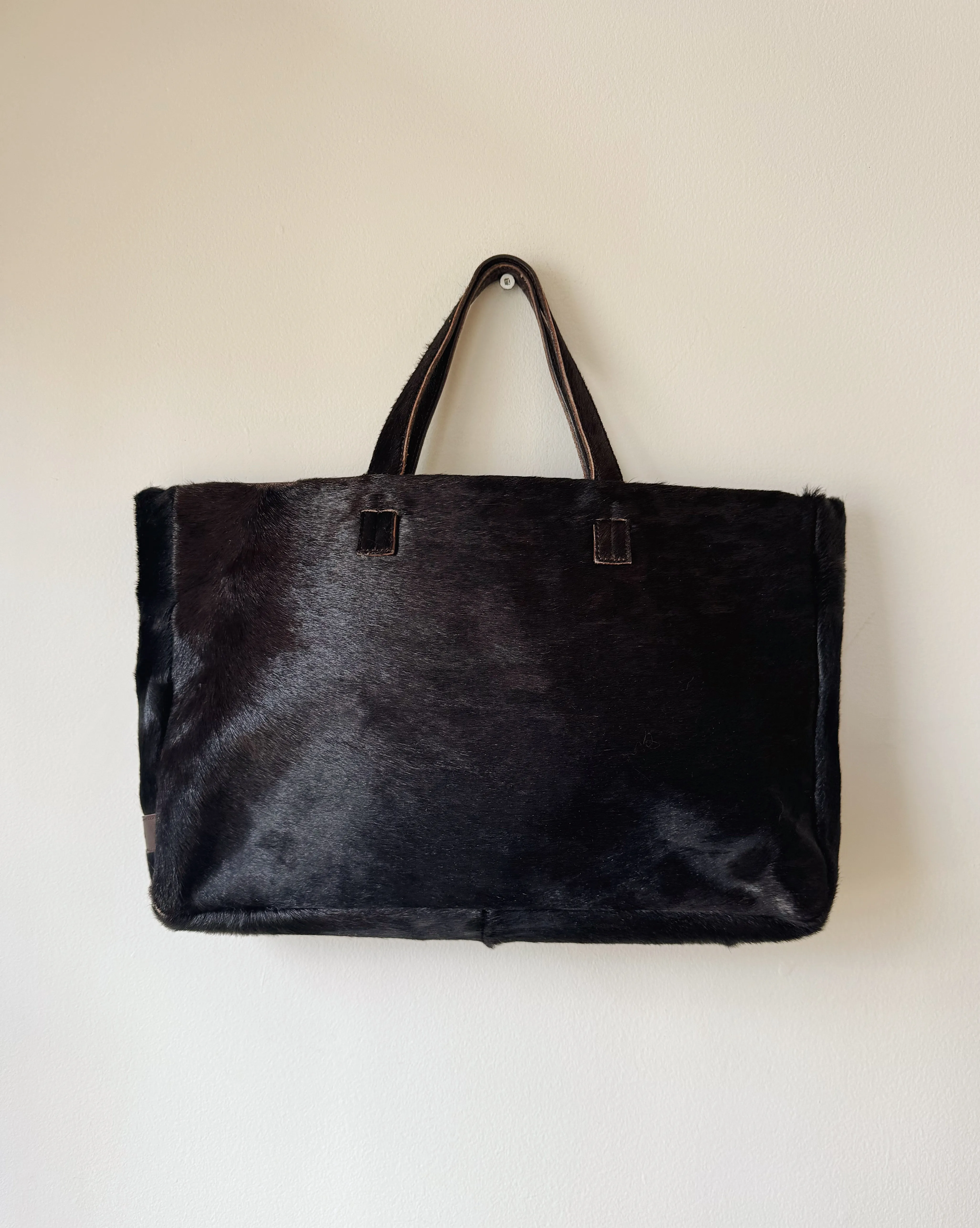 Dark Brown Pony Hair Tote