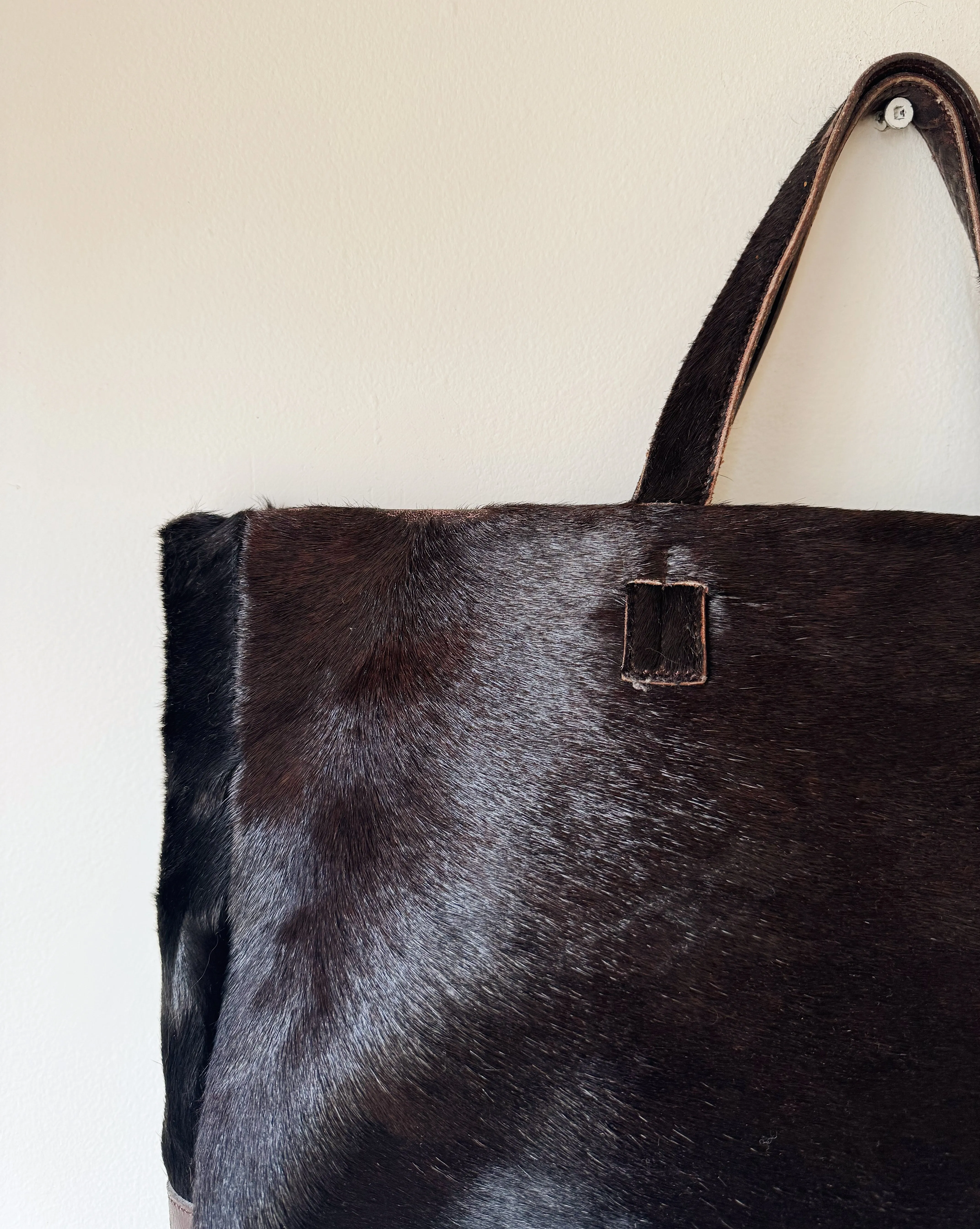 Dark Brown Pony Hair Tote