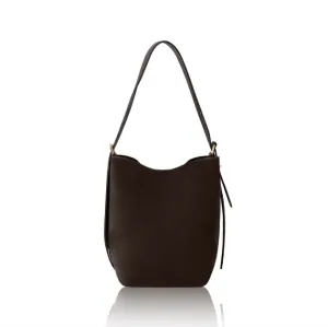 Dark Chocolate Suede Bucket Bag