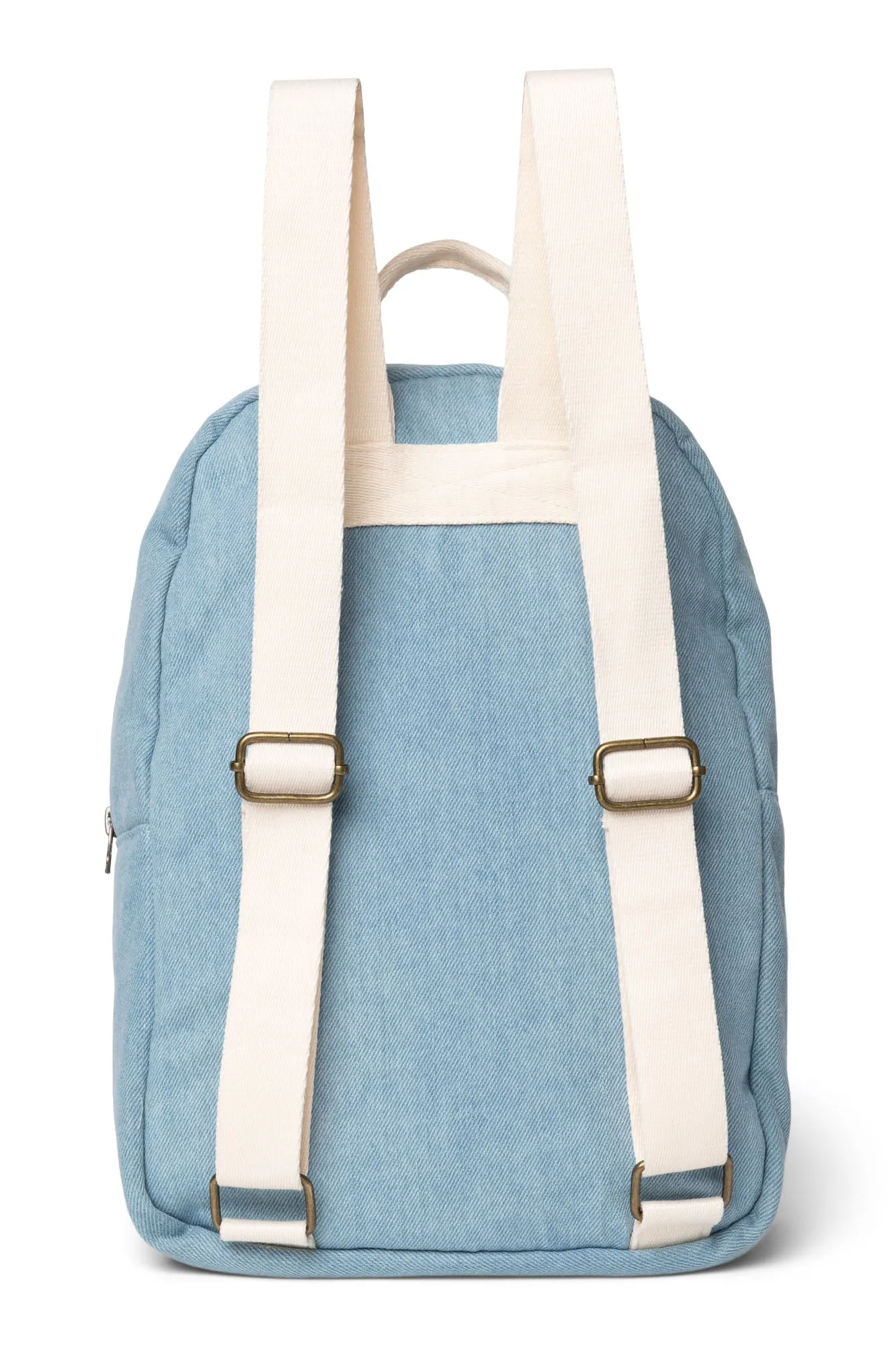 Denim Solid Midi Backpack with Front Pocket