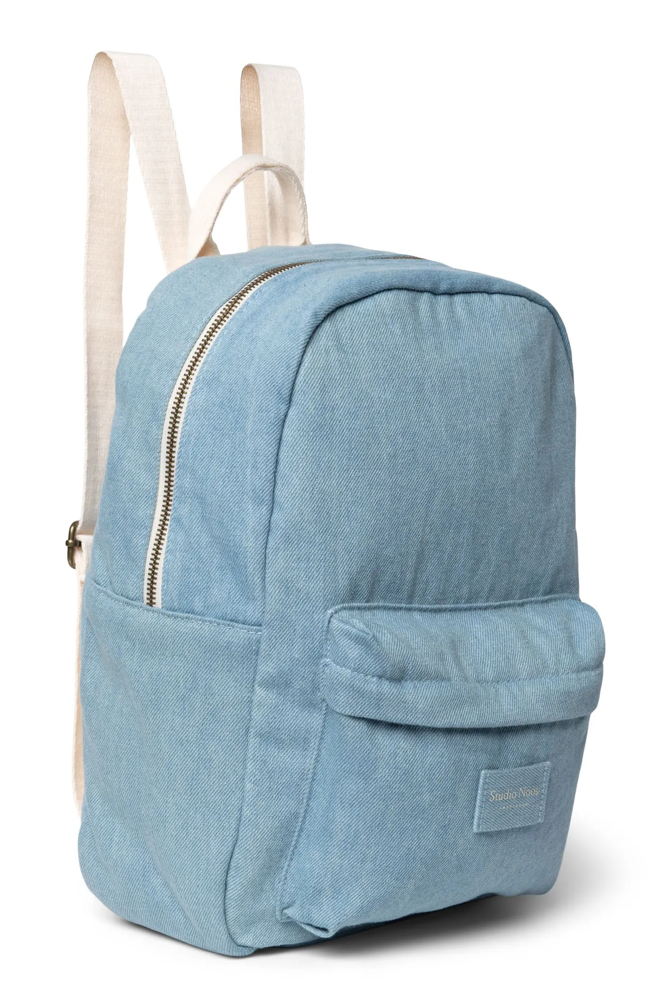 Denim Solid Midi Backpack with Front Pocket