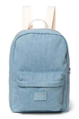 Denim Solid Midi Backpack with Front Pocket